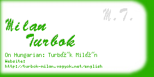 milan turbok business card